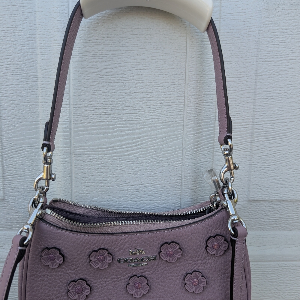 Coach Purple Floral Shoulder Bag